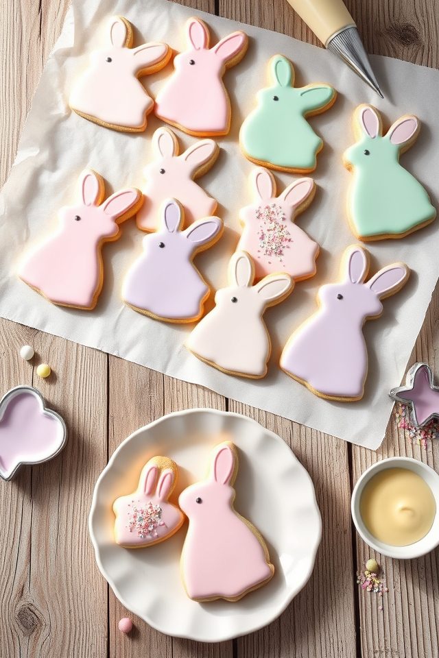 bunny themed sugar cookies