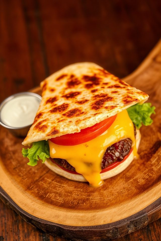 burger meets quesadilla bliss