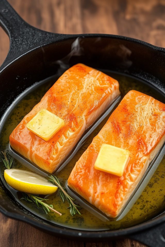 butter basted salmon fillets