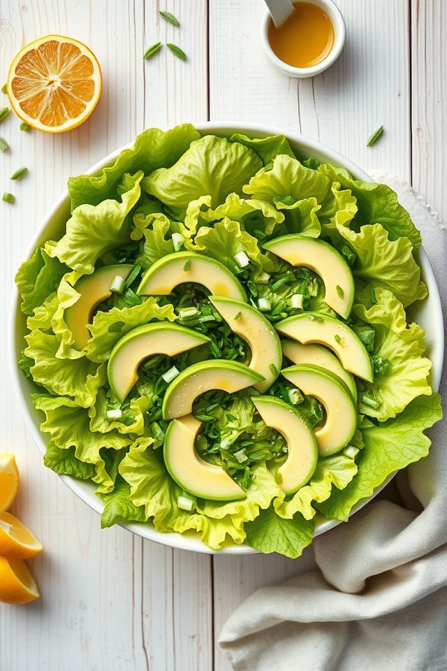 butter lettuce avocado chives