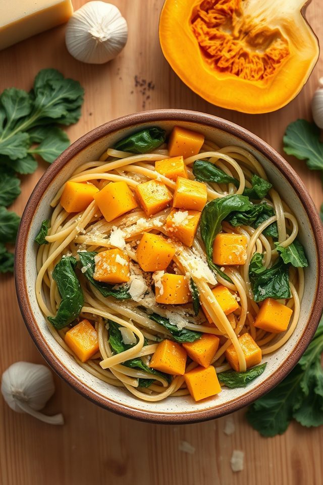 butternut squash kale pasta