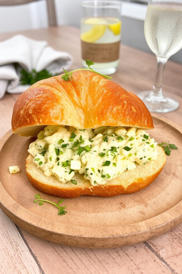 buttery croissant egg salad