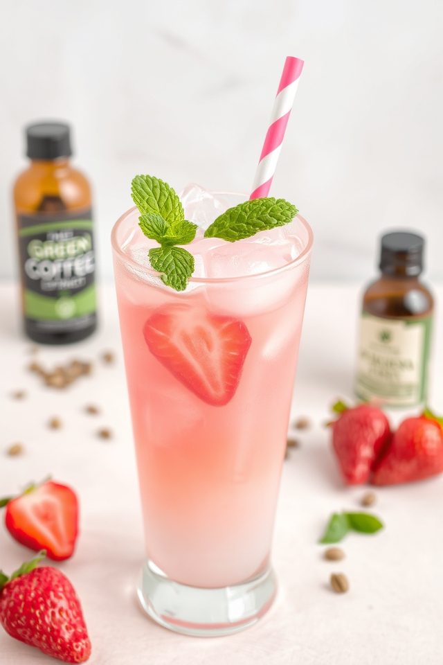 caffeinated strawberry refresher drink