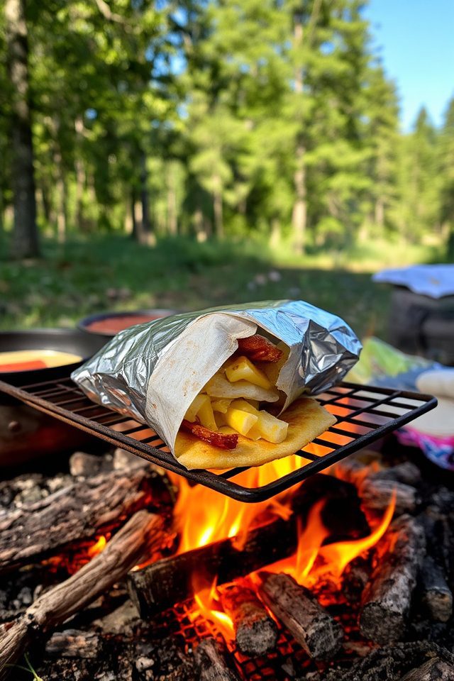 campfire breakfast meal preparation