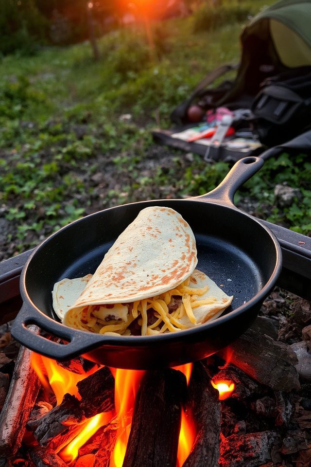 campfire quesadilla cooking method