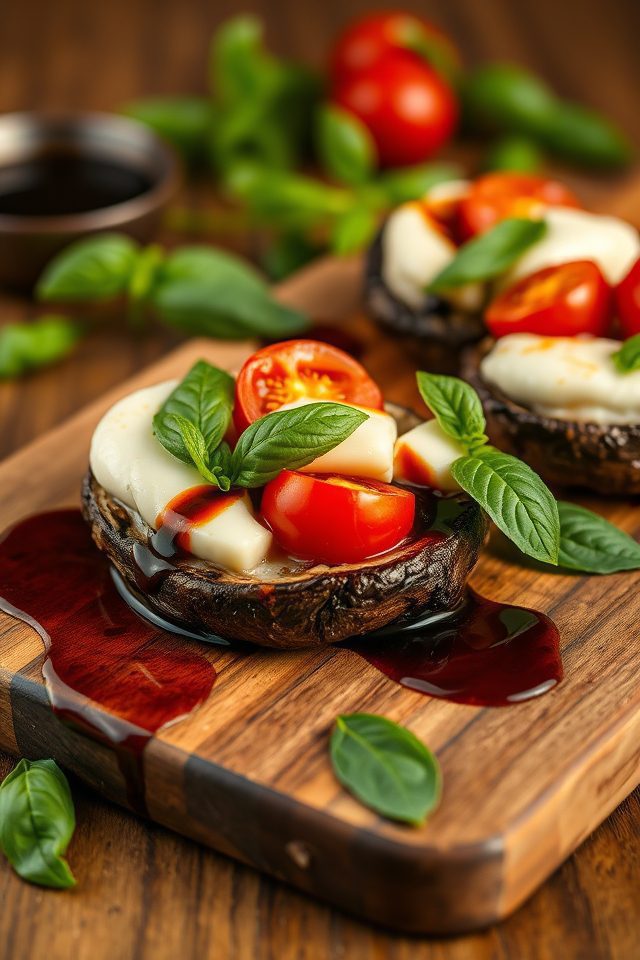 caprese filled portobello mushrooms