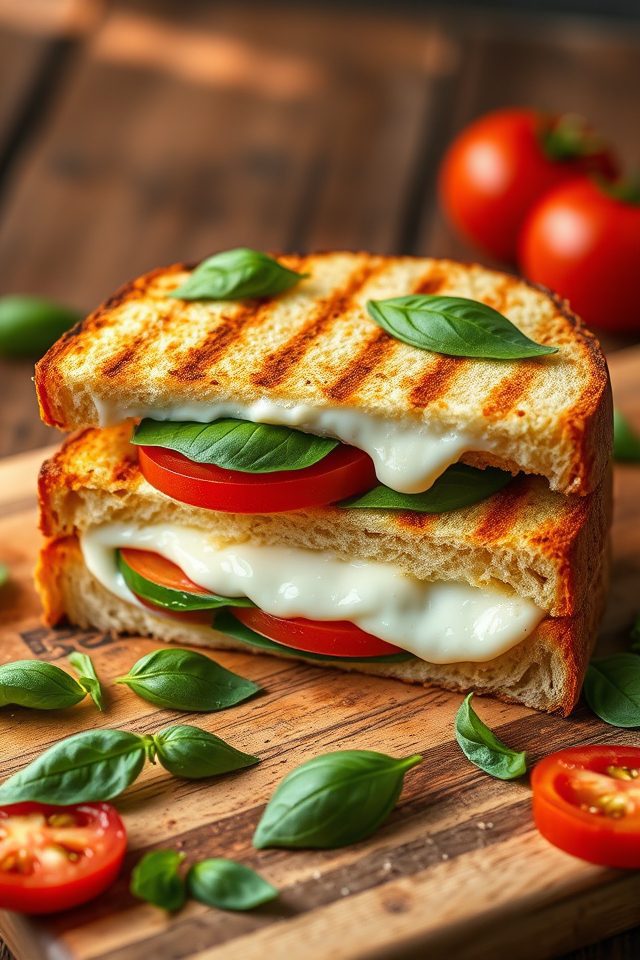 caprese inspired grilled sandwich