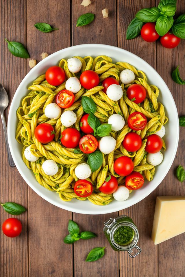 caprese salad pasta pesto