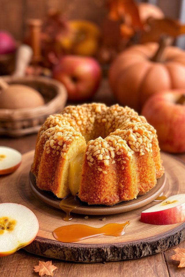 caramel apple mini cakes