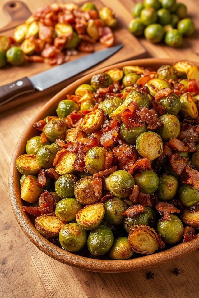 caramelized sprouts smoky bacon