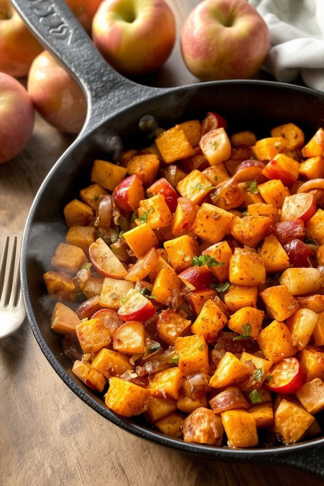 caramelized sweet potato apples