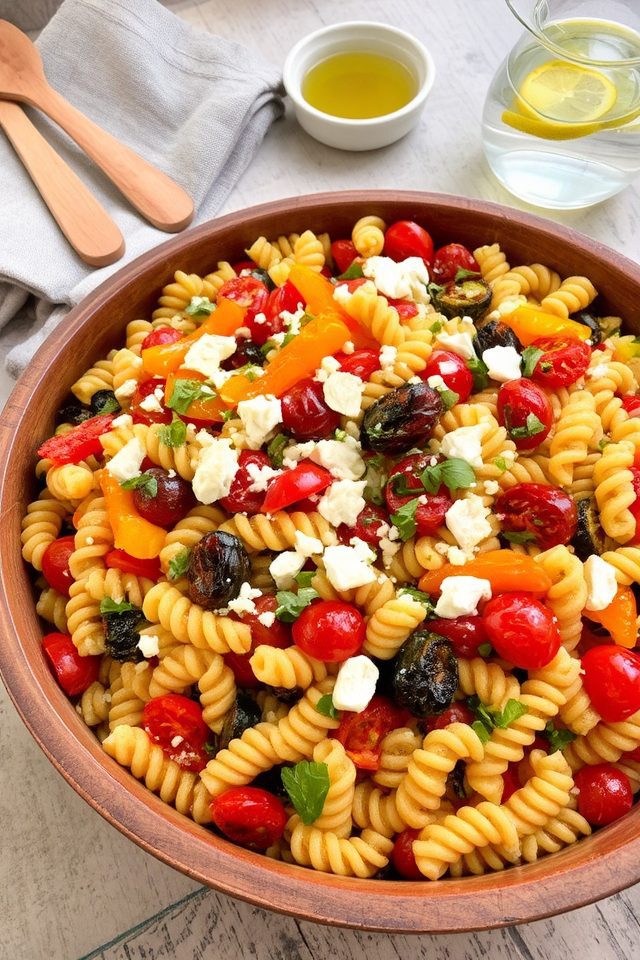 caramelized vegetables pasta salad