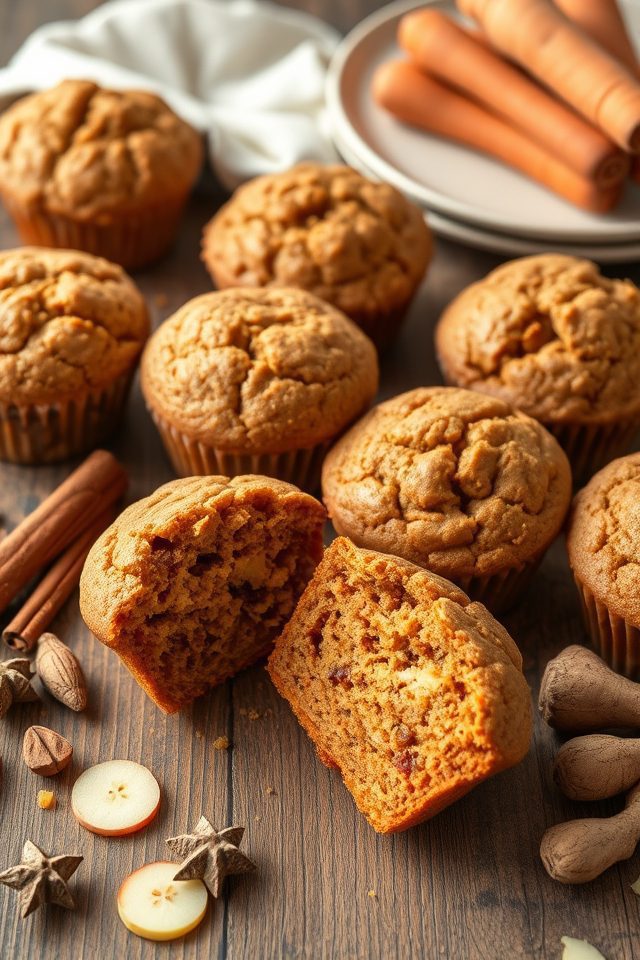 carrot apple spiced muffins