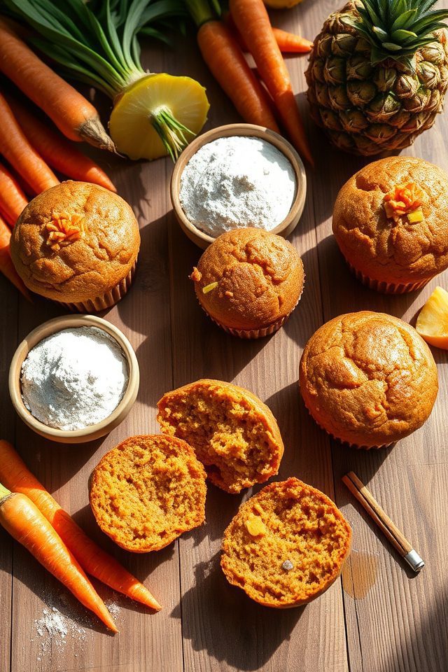 carrot pineapple breakfast muffins
