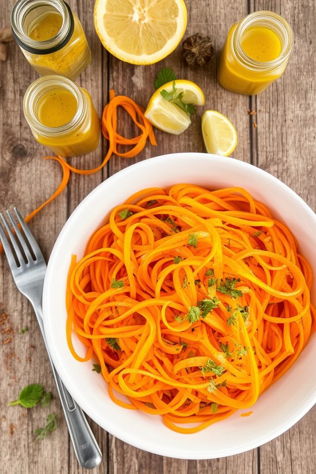 carrot ribbons citrus vinaigrette