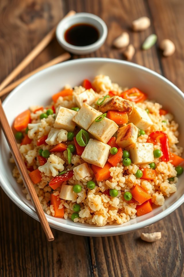 cauliflower rice tofu stir fry