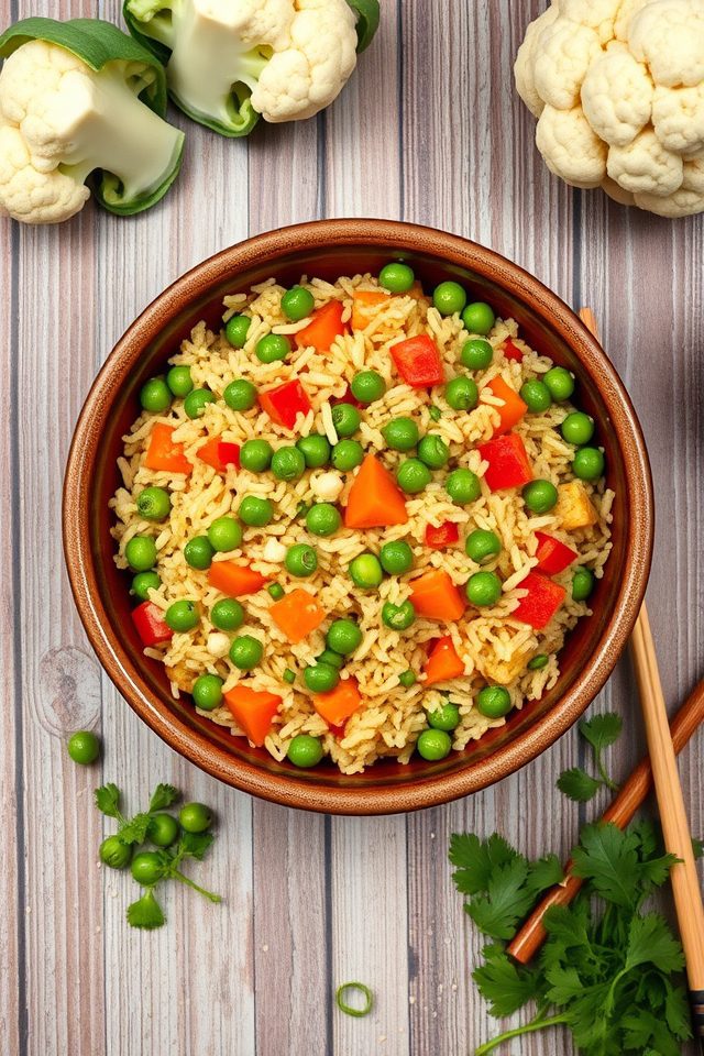 cauliflower rice with edamame