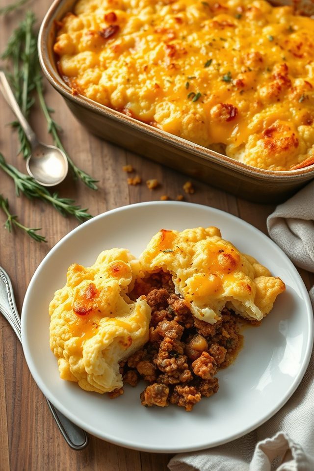 cauliflower topped shepherd s casserole
