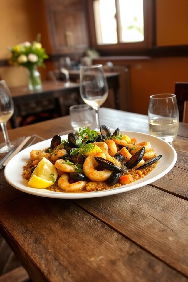 celebrating with seafood dishes