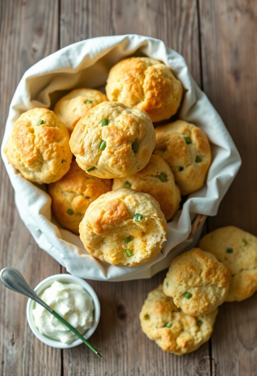 cheddar chive fluffy biscuits