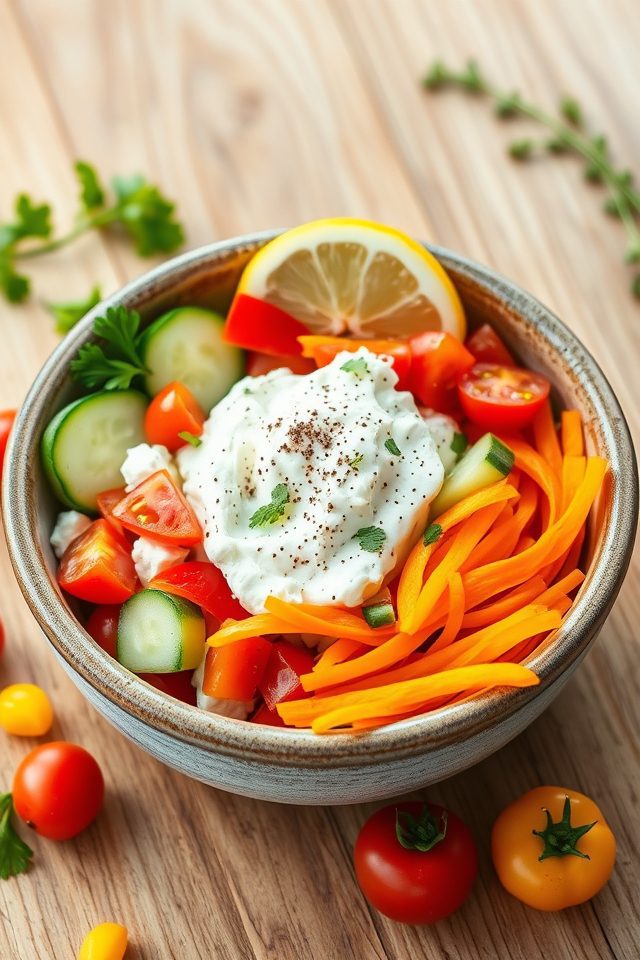 cheese and vegetable bowl