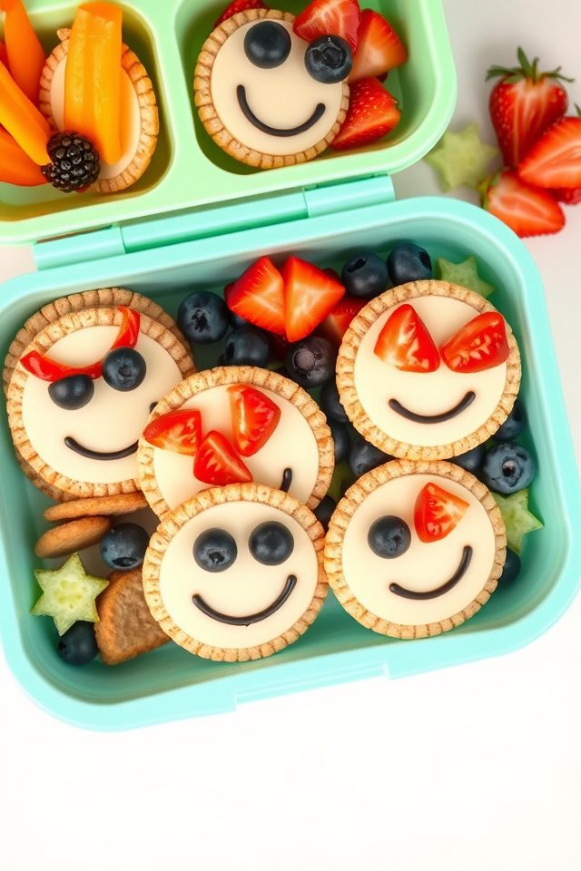 cheese cracker smiley faces