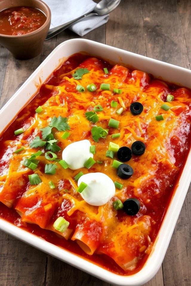 cheesy beef enchilada casserole