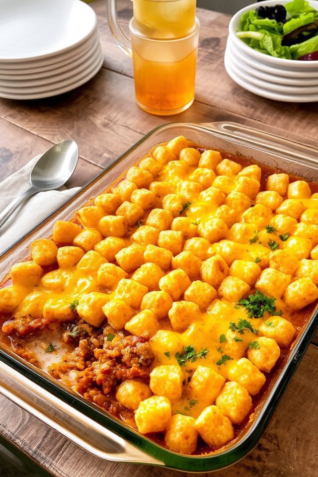 cheesy beef tater casserole