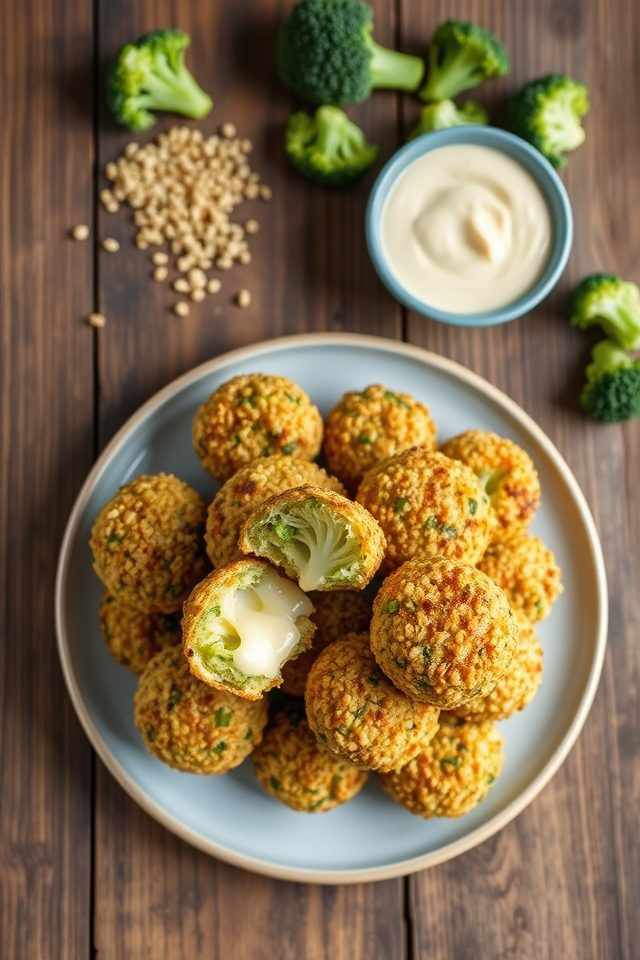 cheesy broccoli quinoa snacks