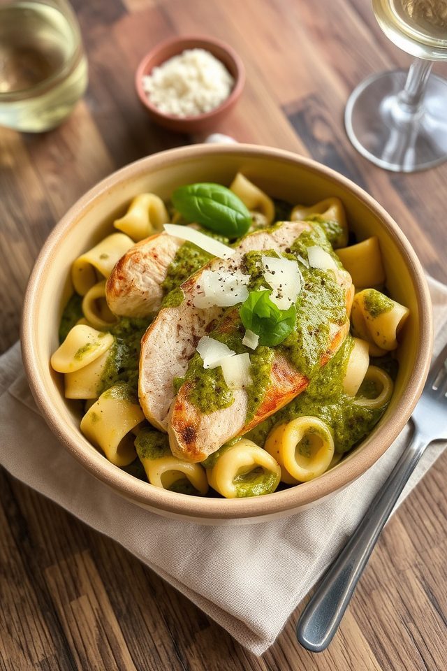 cheesy chicken pesto tortellini