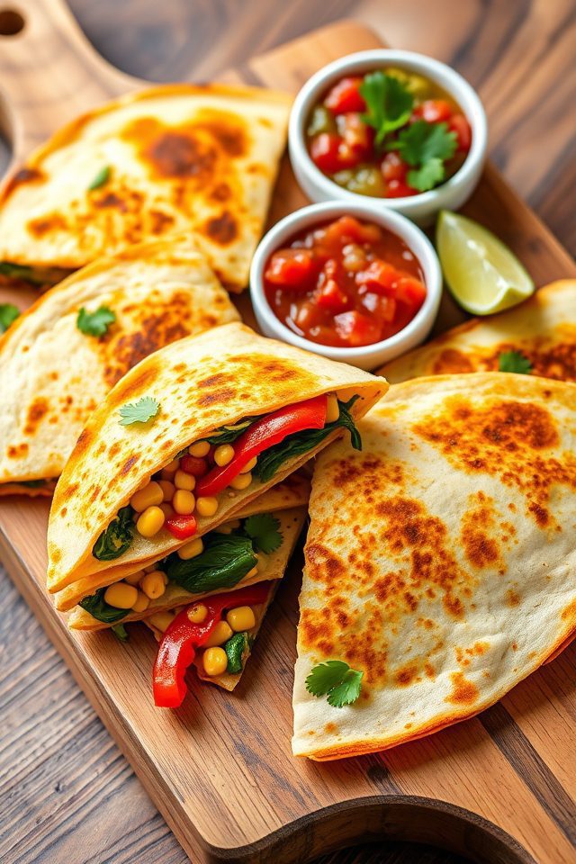 cheesy grilled vegetable tortillas