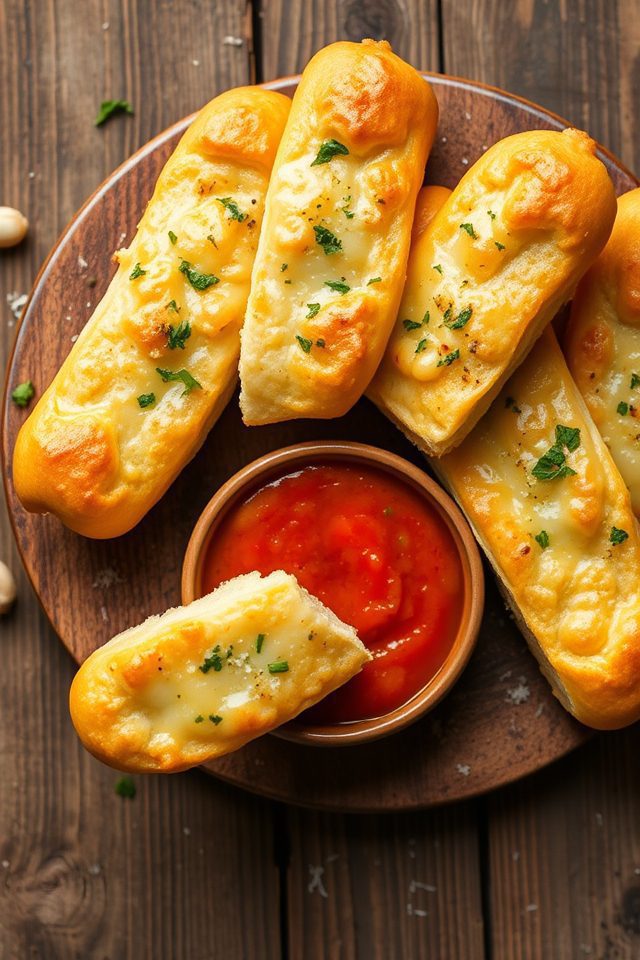 cheesy savory garlic breadsticks