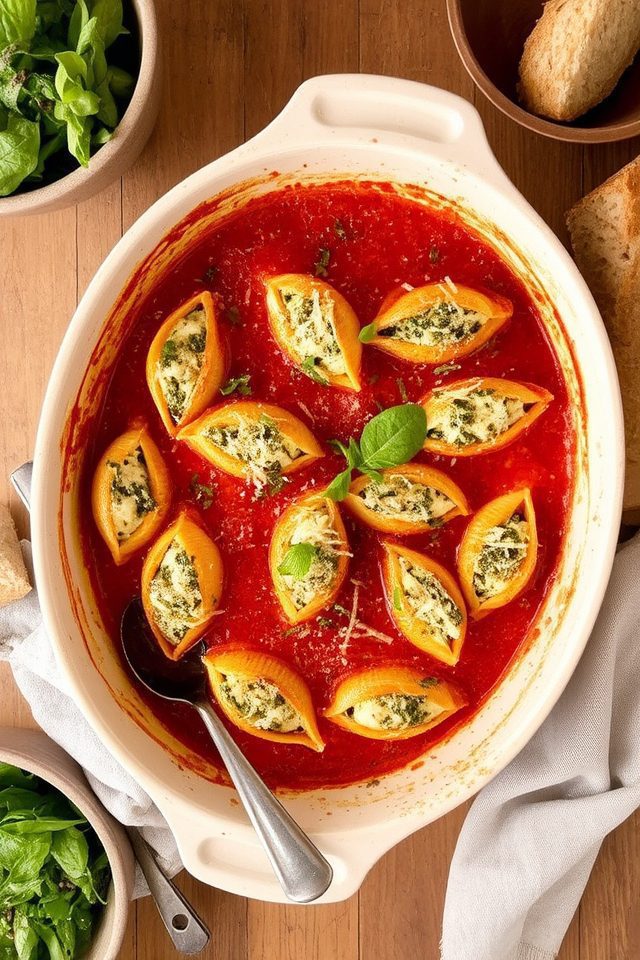 cheesy spinach stuffed shells