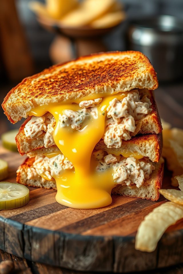 cheesy toasted tuna sandwiches