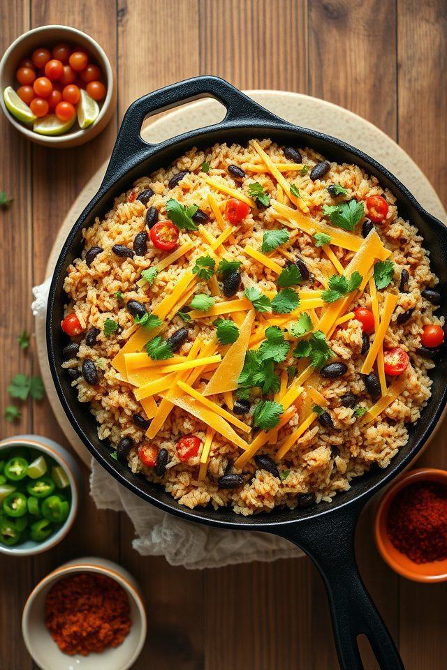 cheesy vegetarian skillet dish