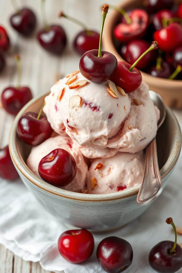 cherry almond yogurt icecream