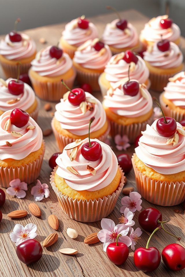 cherry flavored almond cupcakes