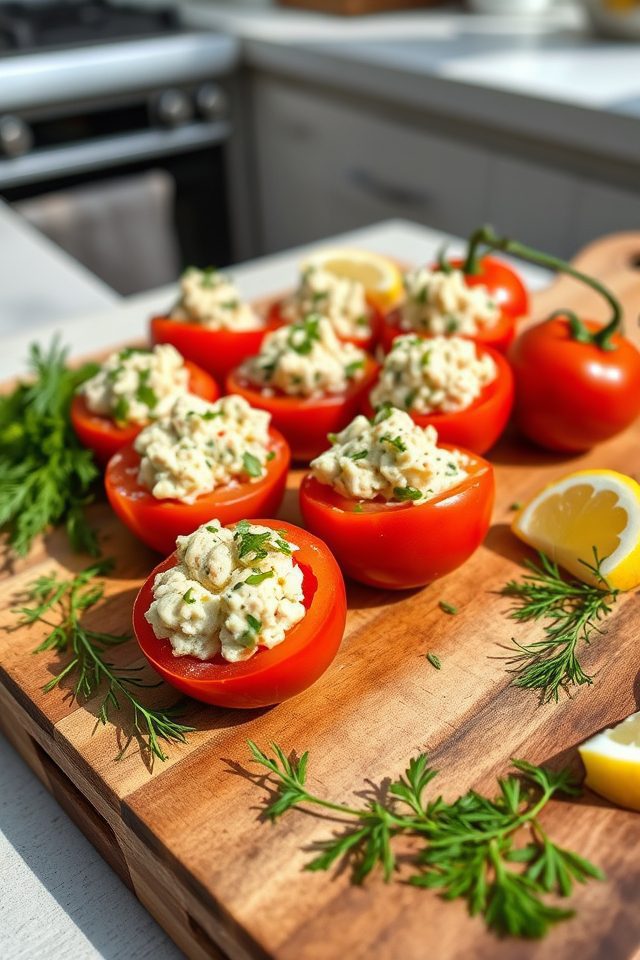 cherry tomatoes with tuna