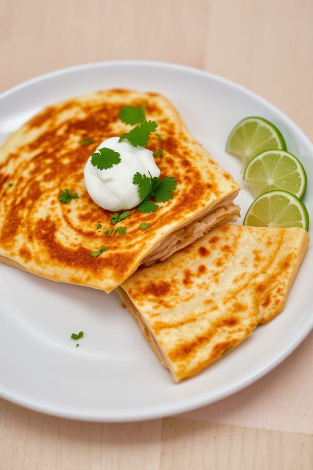 chicken and cheese quesadillas