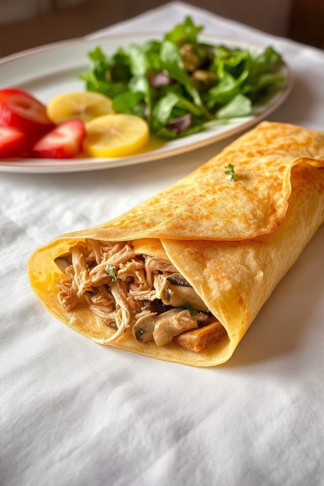 chicken and mushroom crepes
