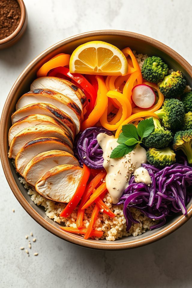 chicken and vegetable bowl