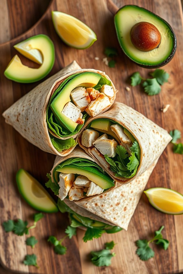 chicken avocado tortilla wrap