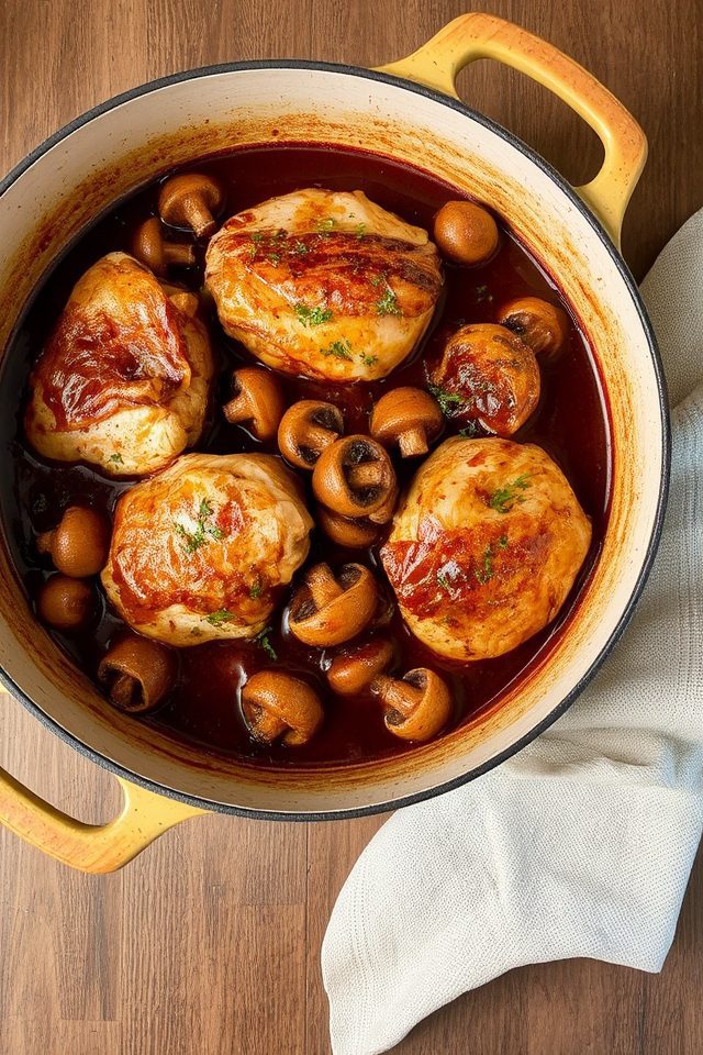 chicken braised in wine