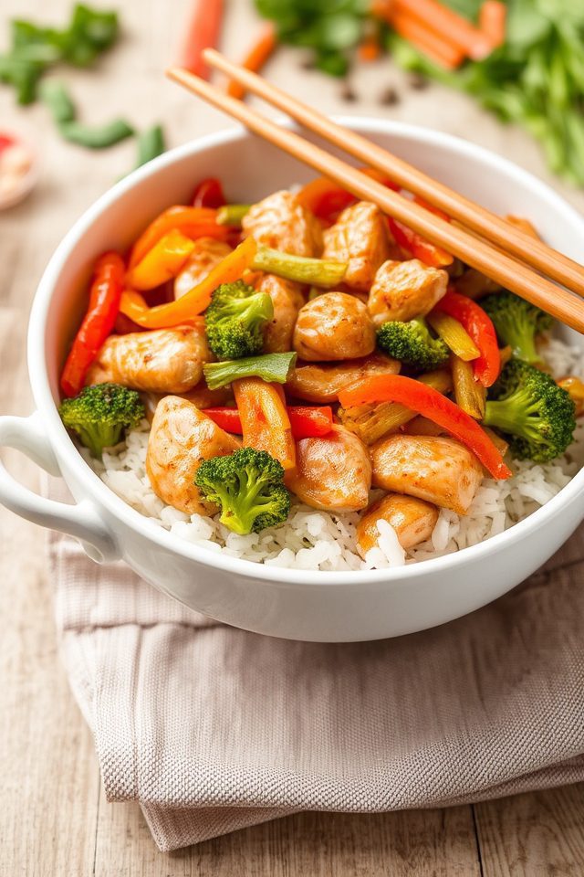 chicken broccoli savory stir fry