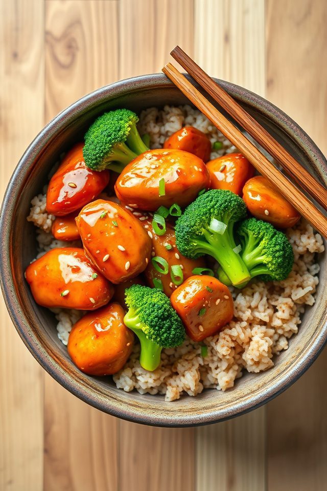 chicken broccoli teriyaki bowl