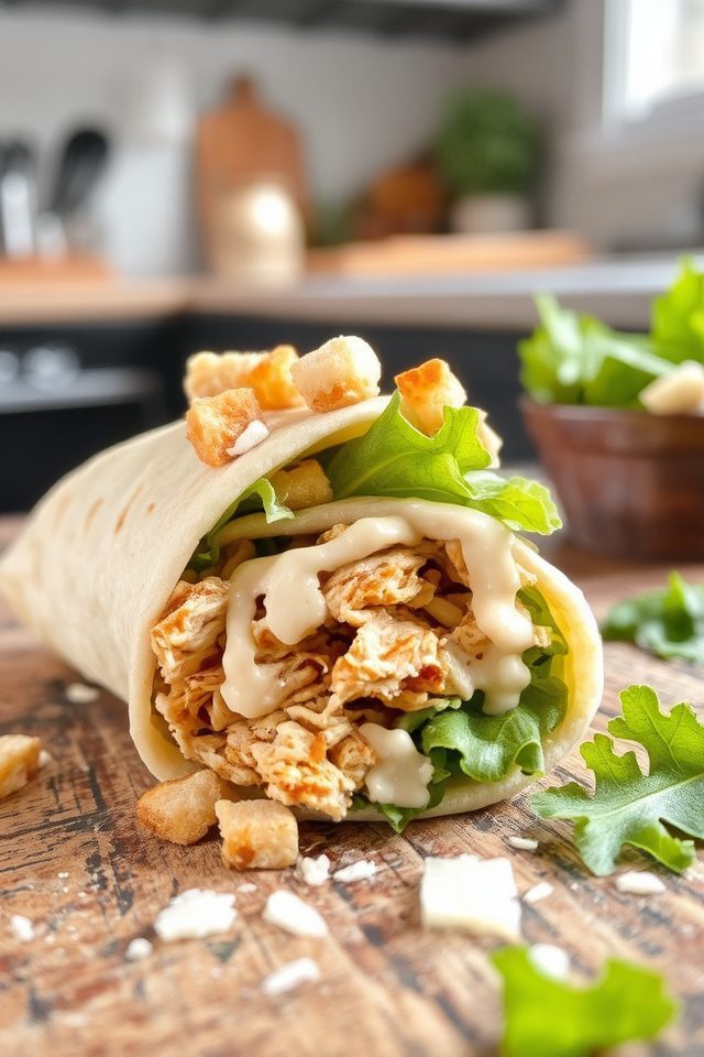 chicken caesar wrap food