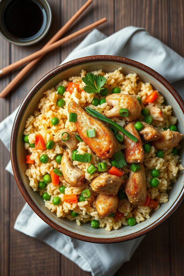 chicken cauliflower low carb friedrice