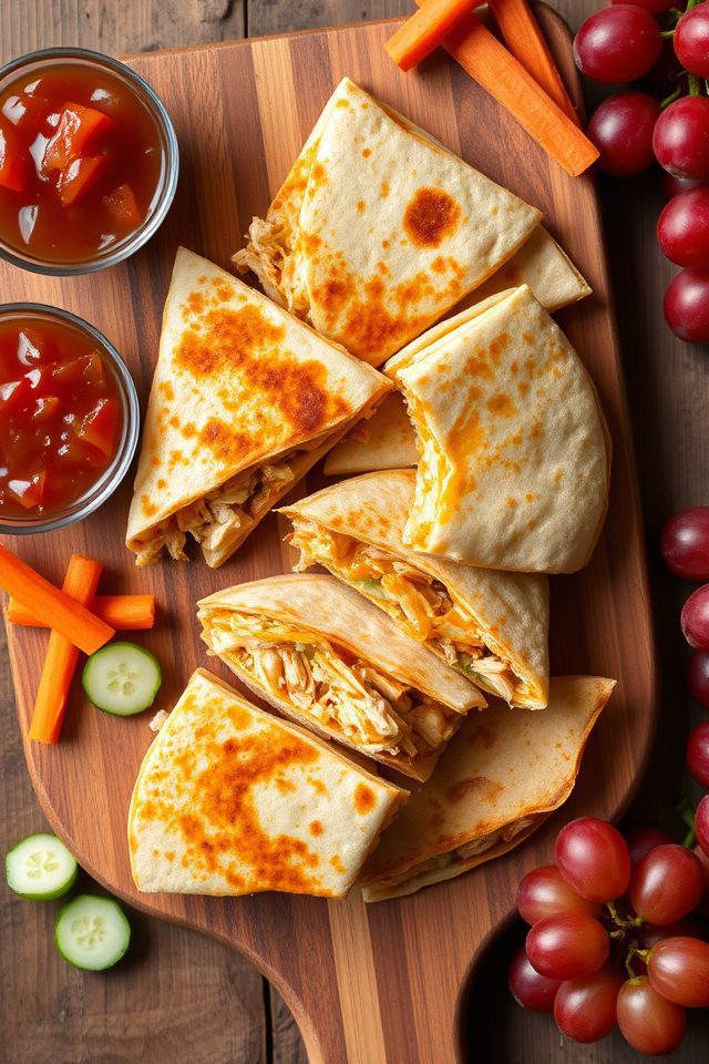 chicken cheese quesadilla slices