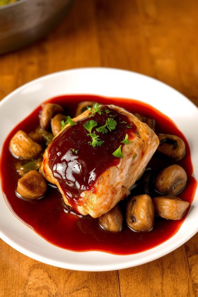 chicken cooked in wine