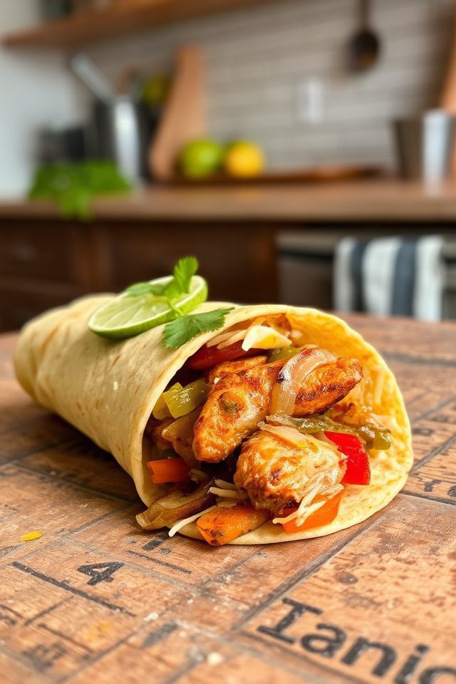chicken fajita wrap meal